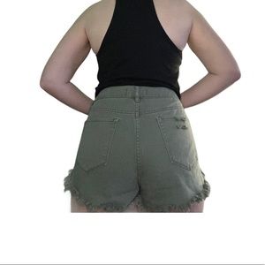 Pacsun Army Green Highwaisted Festival Shorts Boho